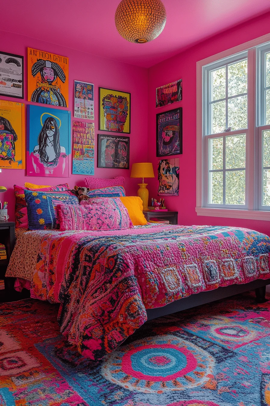 Vibrant Pink Teen Bedroom