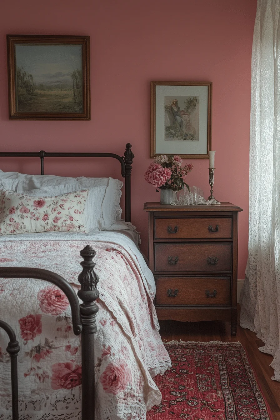 Retro Pink Vintage Bedroom