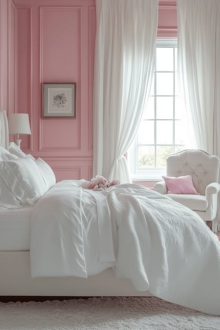 Pink and White Bedroom