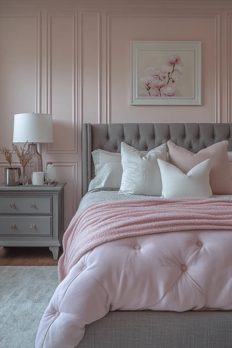 Pink and Gray Bedroom