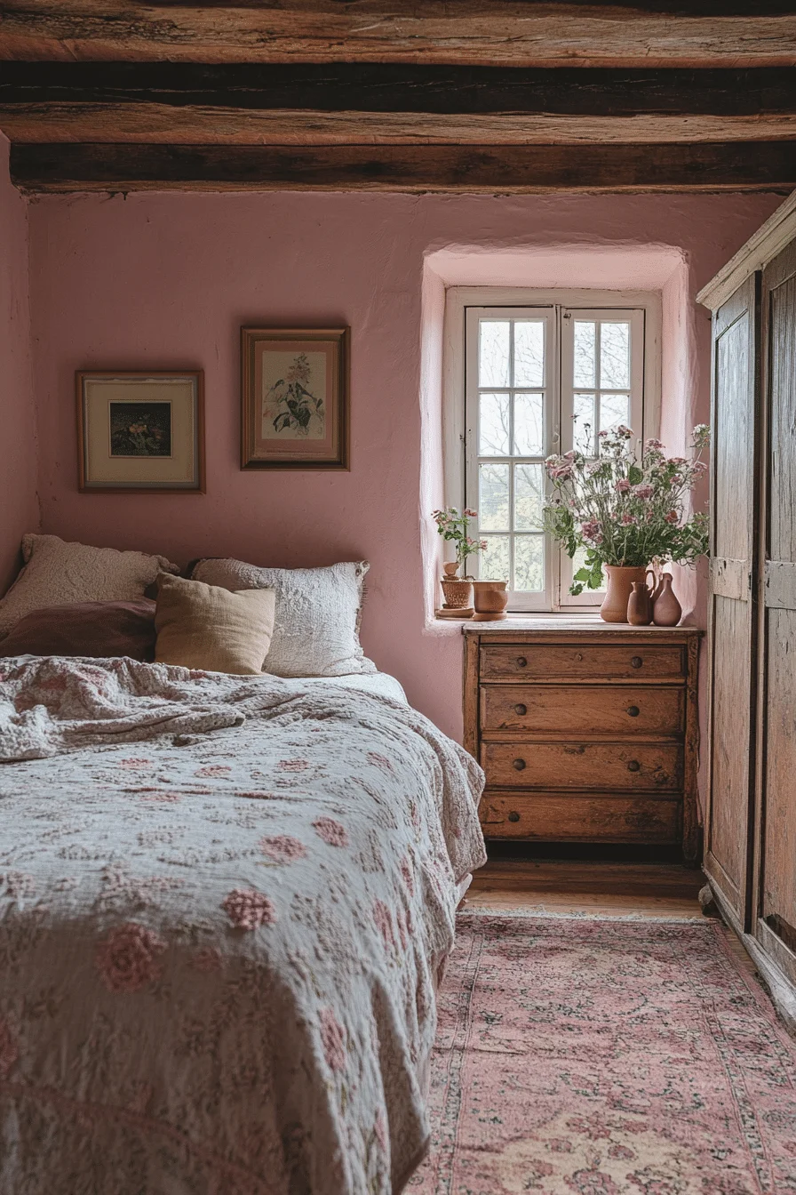 Rustic Pink Bedroom