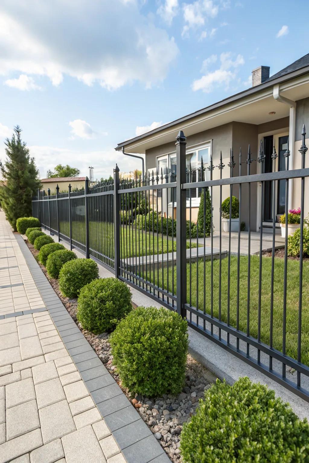 Aluminum fences with spear tops offer timeless elegance and durability.