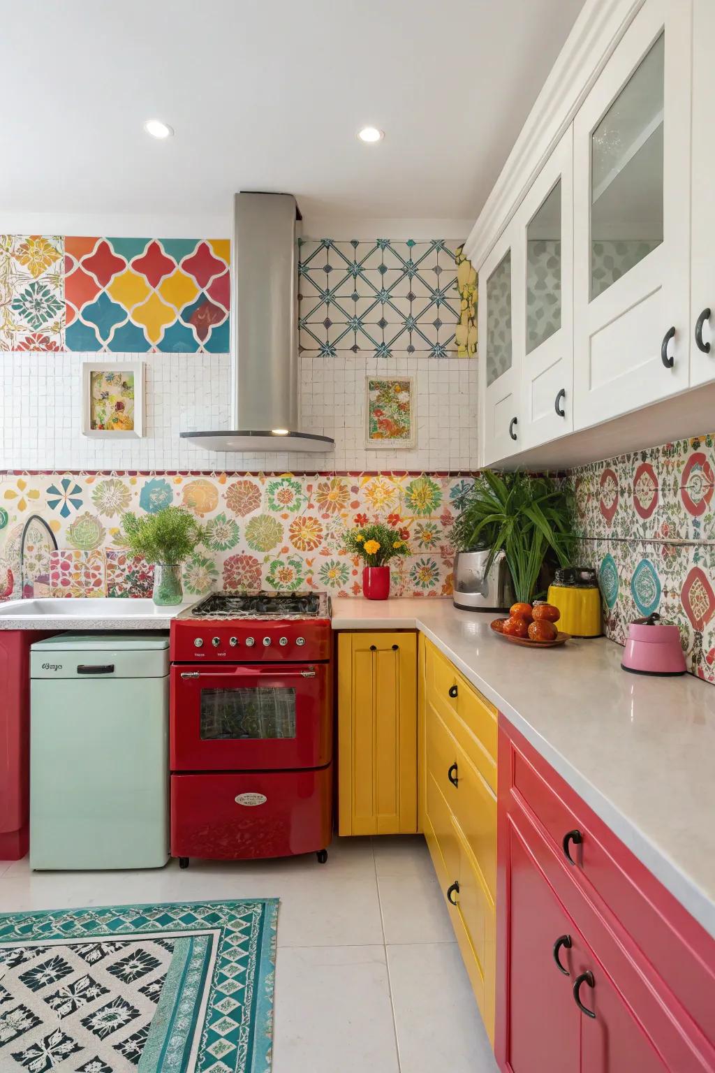 Colorful accents energize and personalize your kitchen space.