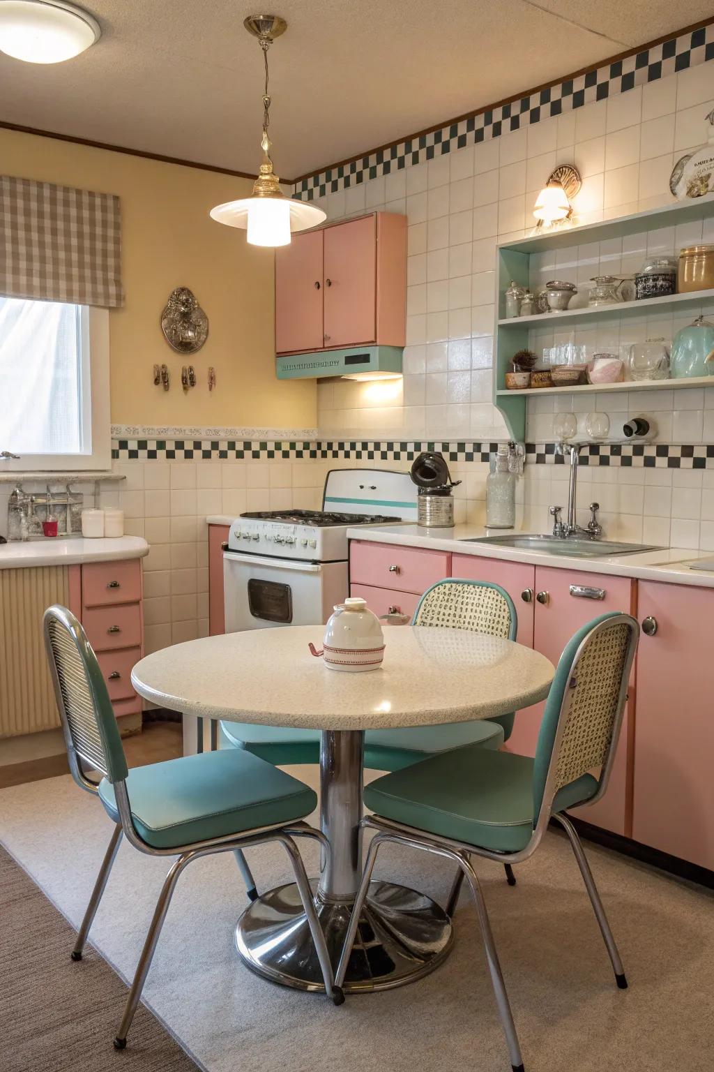 Vintage elements add nostalgic warmth to your kitchen.