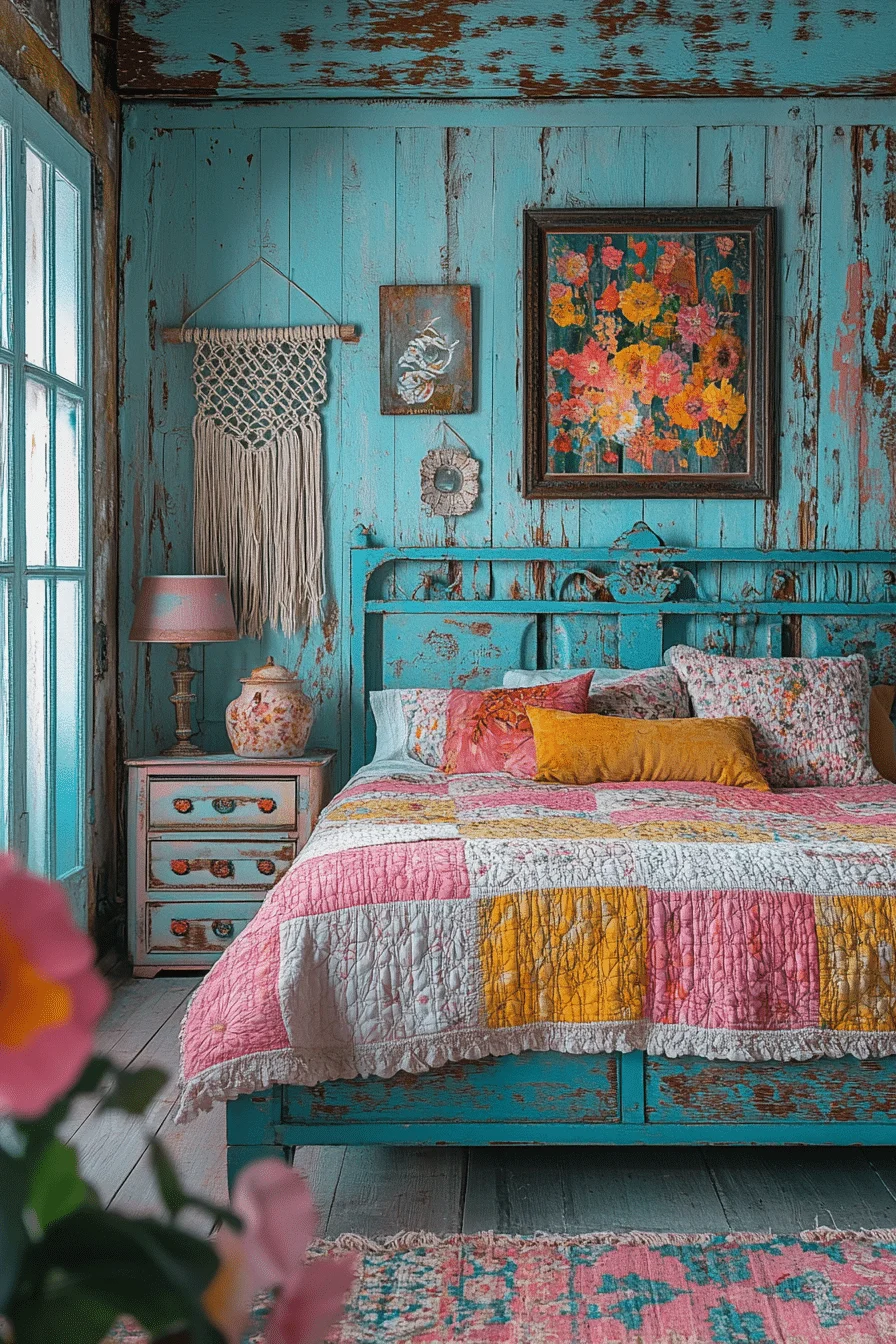 Boho Bedroom with Vintage and Whimsical Decor
