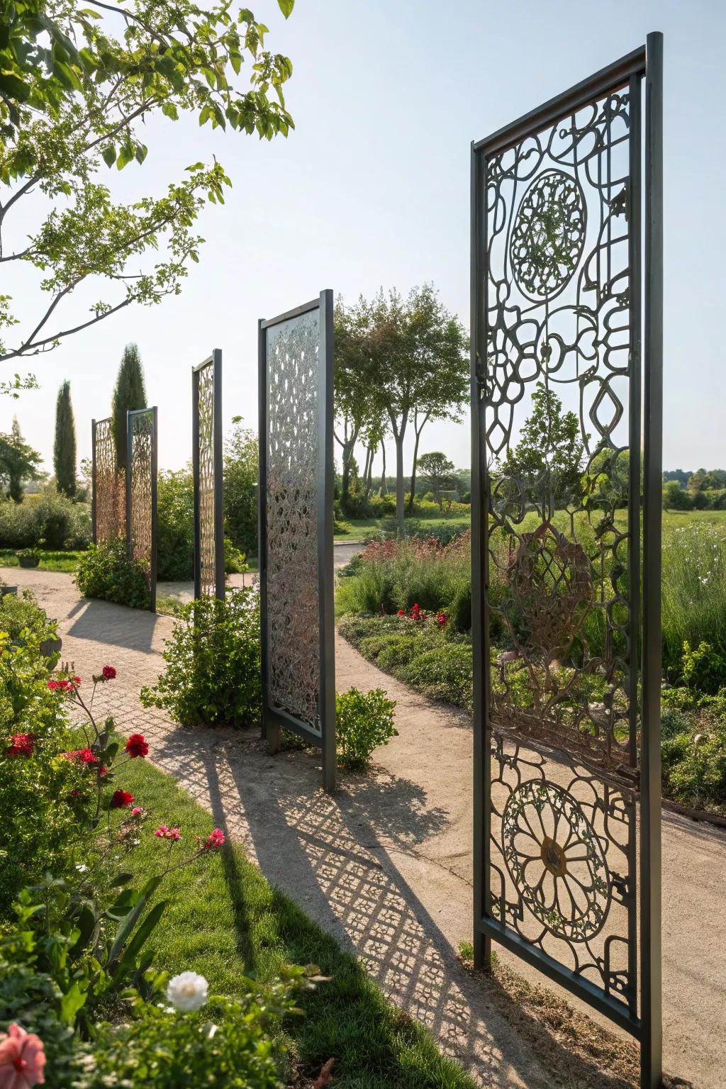 Artistic metal screens enhance privacy and style