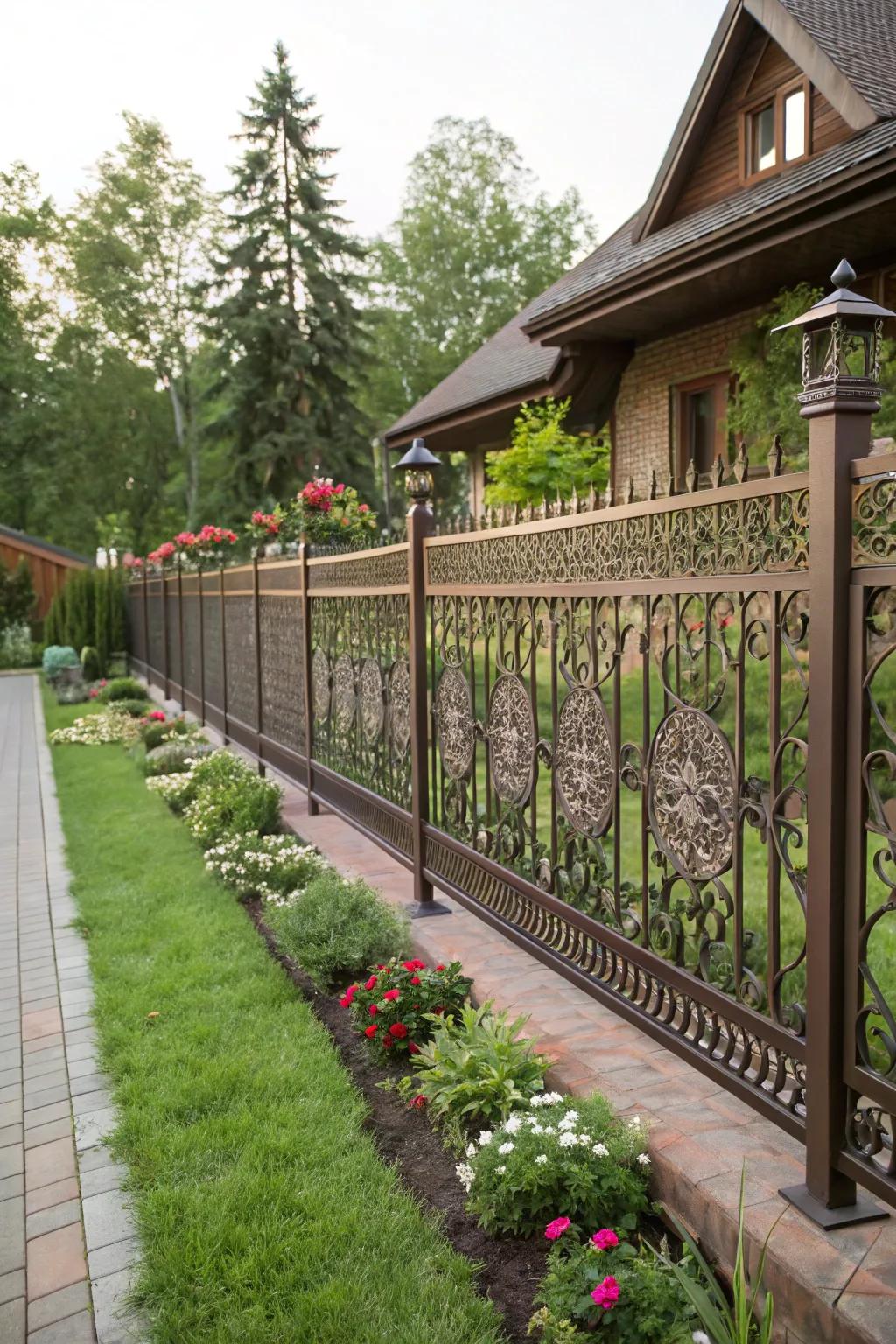 Laser-cut metal fences offer custom artistic expression