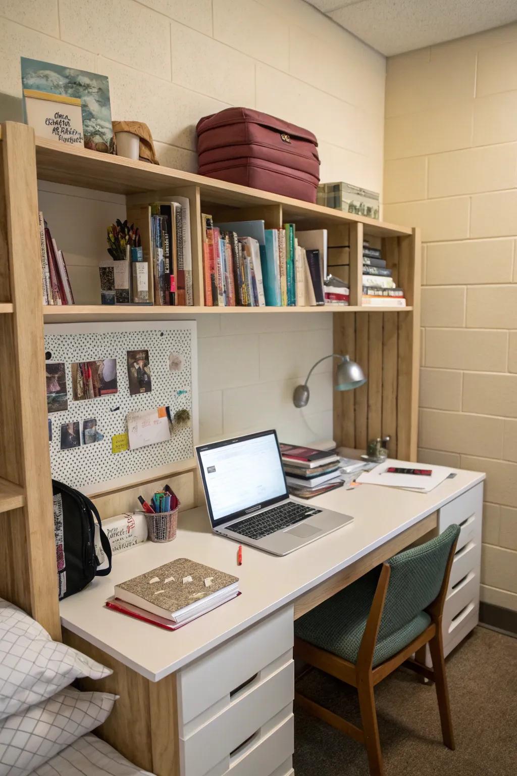 Organized study space boosts productivity.