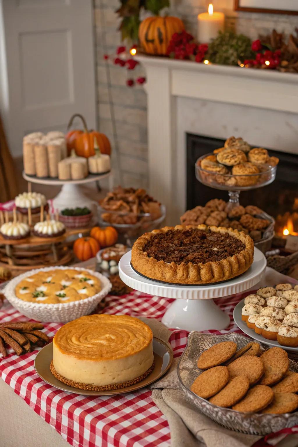 A tempting dessert spread perfect for Thanksgiving celebrations.