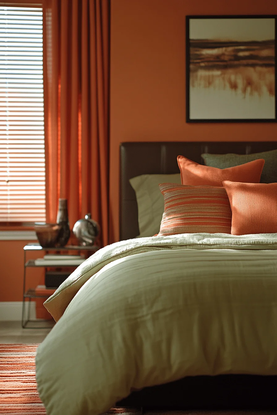 Urban Green and Terracotta Bedroom