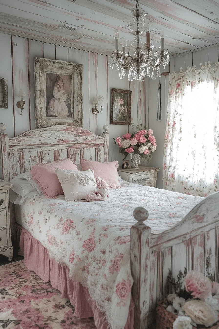 Shabby chic vintage bedroom