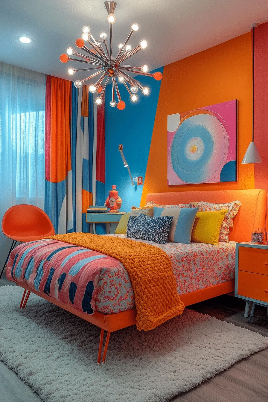 60s mod vintage bedroom