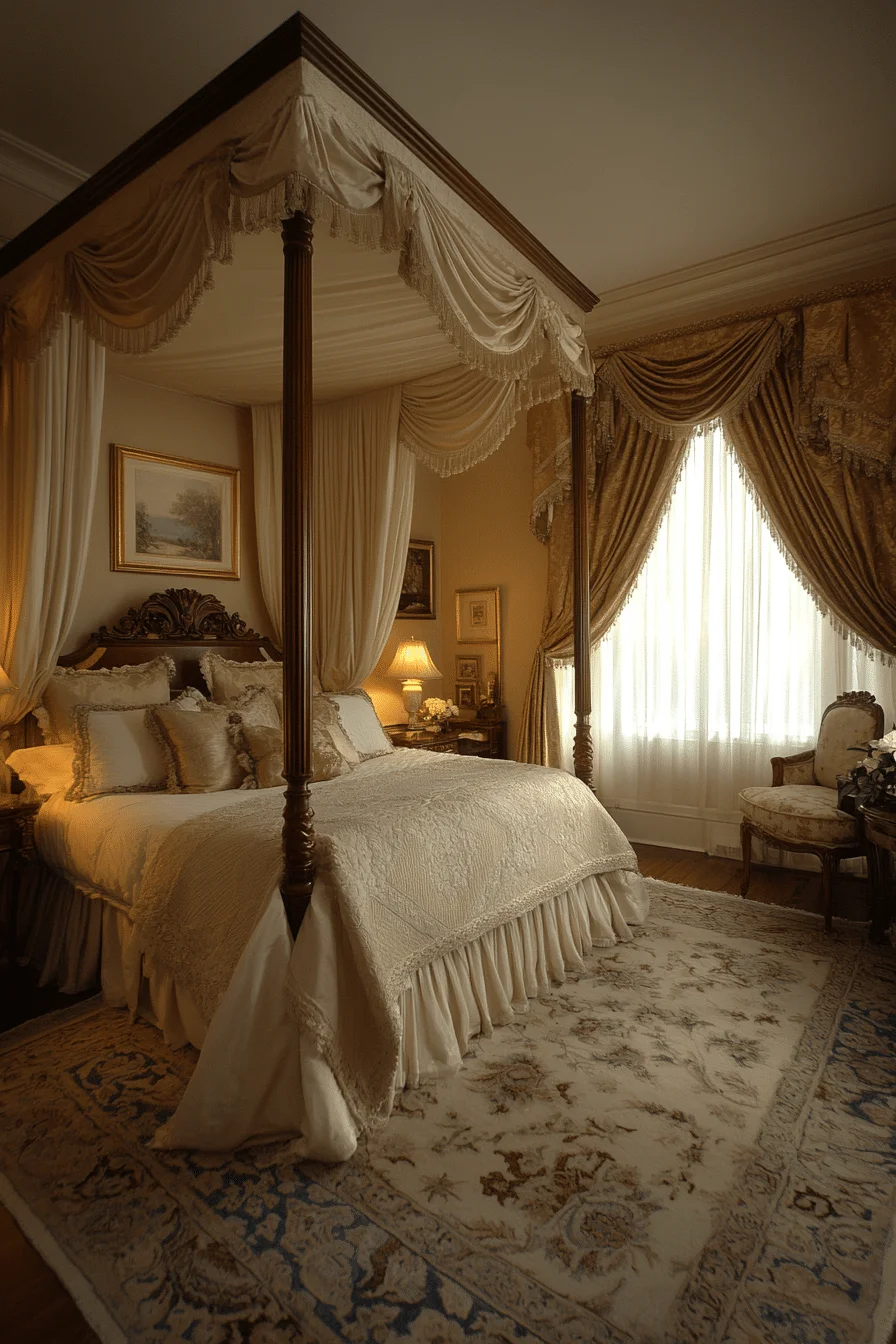 Regency style vintage bedroom