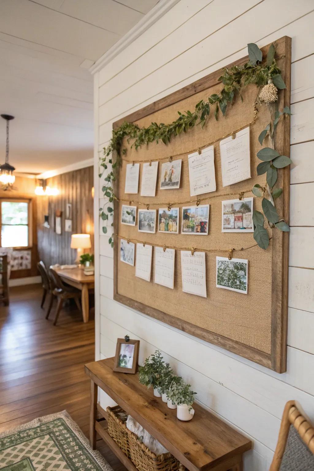 Embrace farmhouse warmth with a shiplap message board.