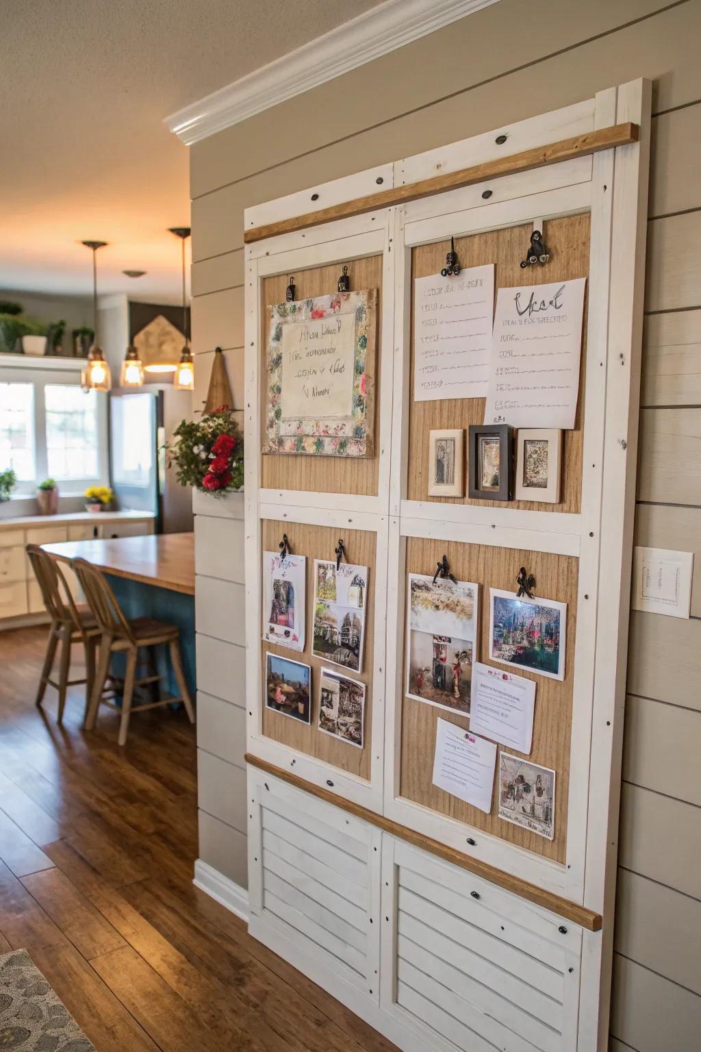Keep your family connected and organized with a shiplap message board.