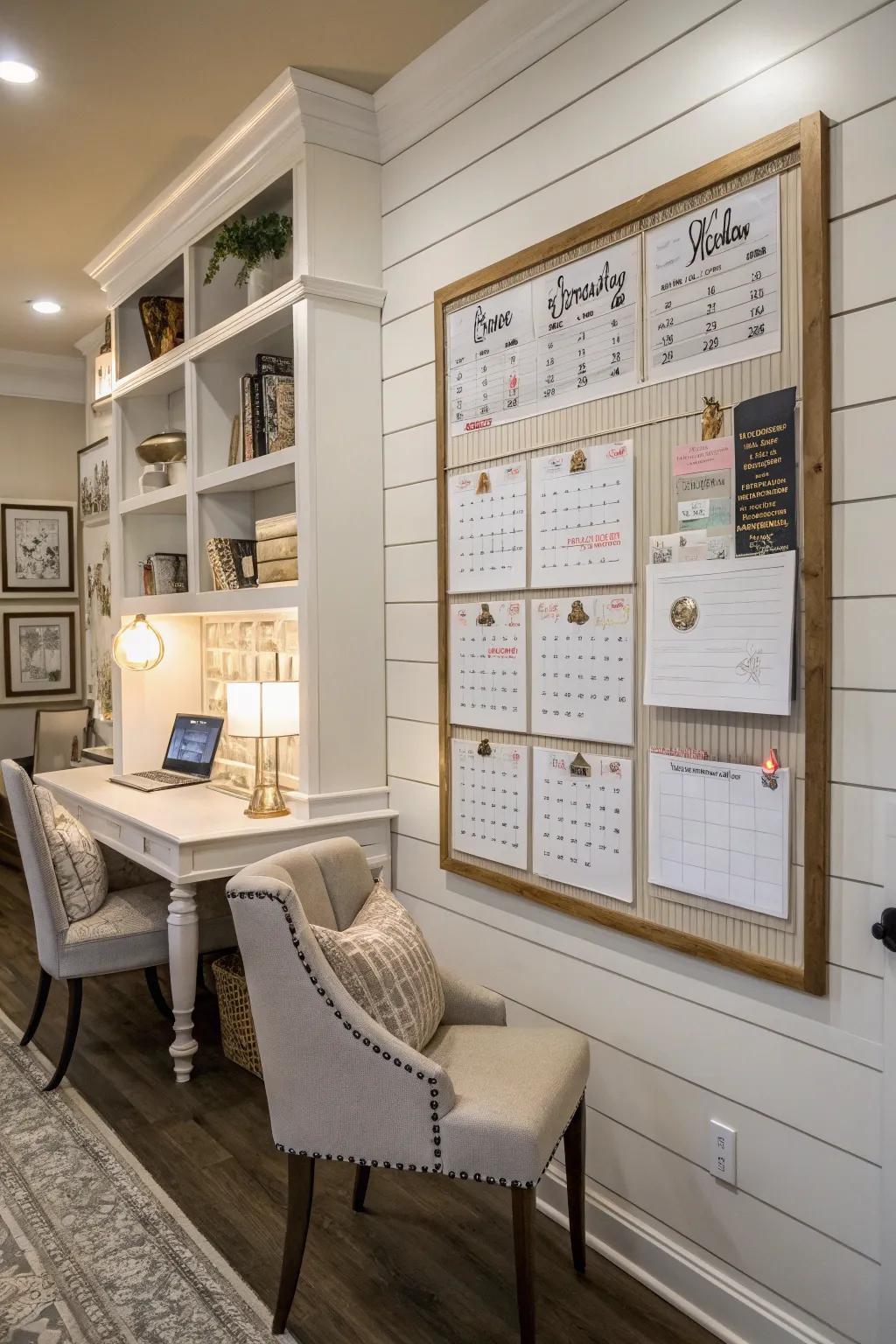 Elevate your home office with a stylish shiplap message board.