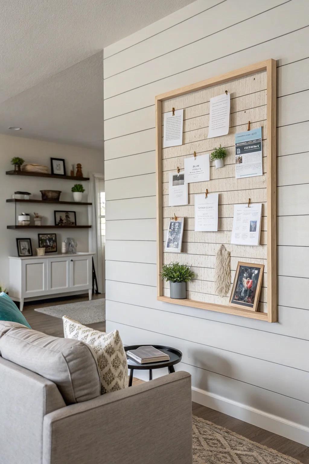 Embrace simplicity with a minimalist shiplap message board.