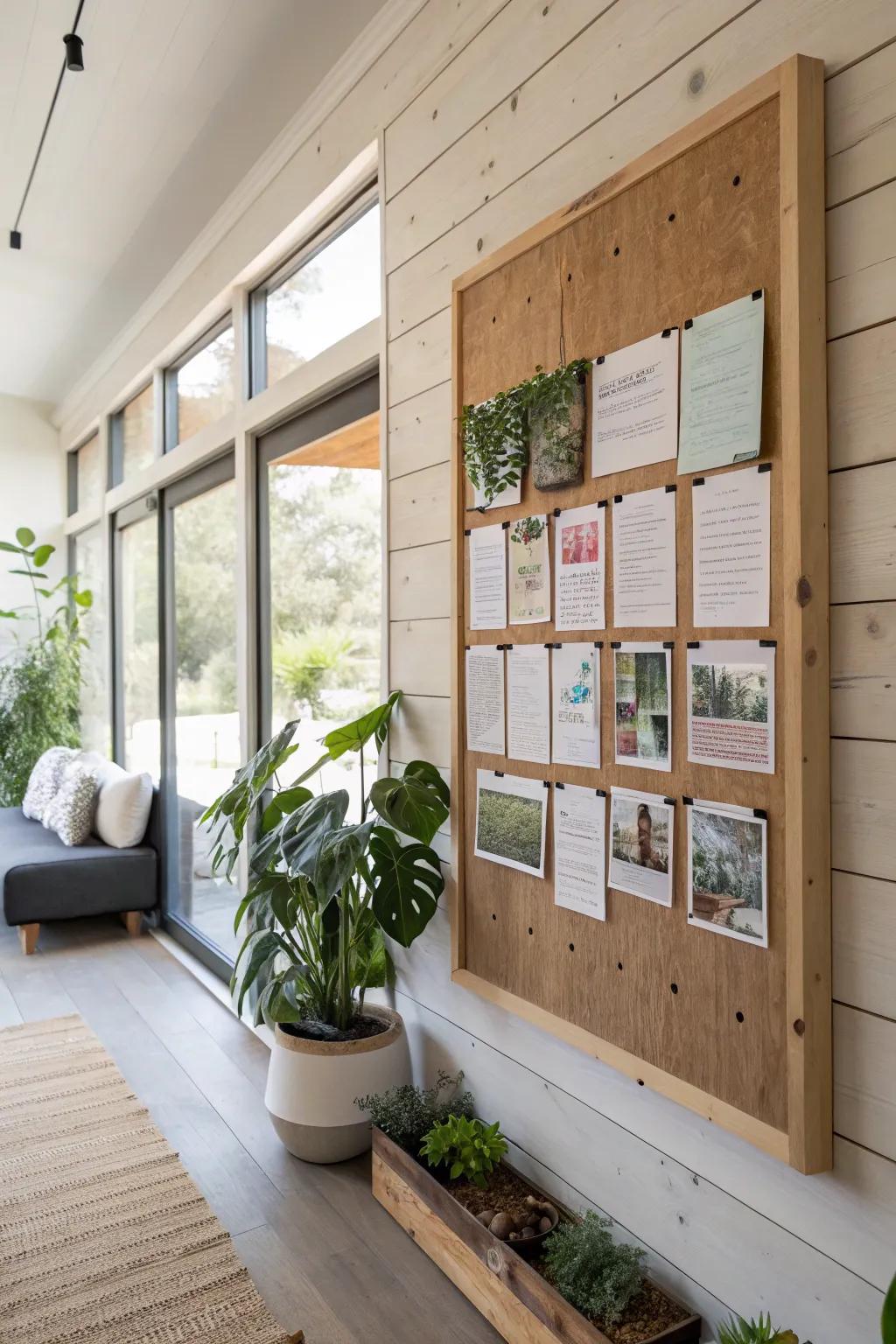 Incorporate sustainable materials into your shiplap message board.