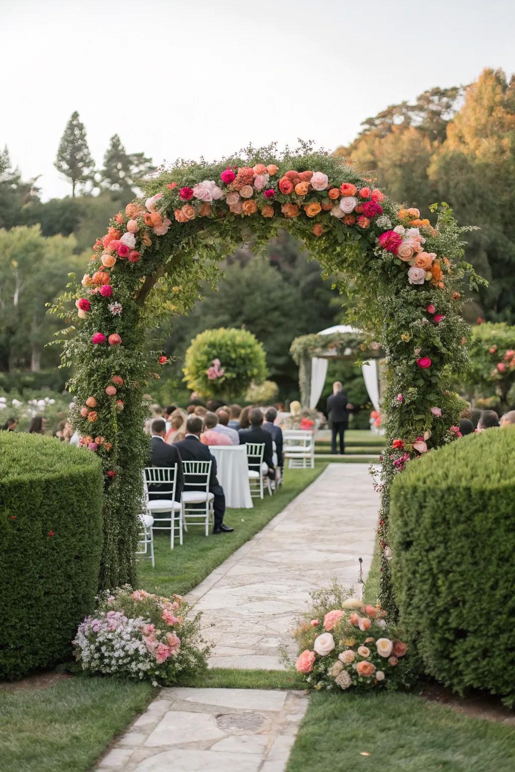 A breathtaking outdoor ceremony surrounded by nature's beauty.