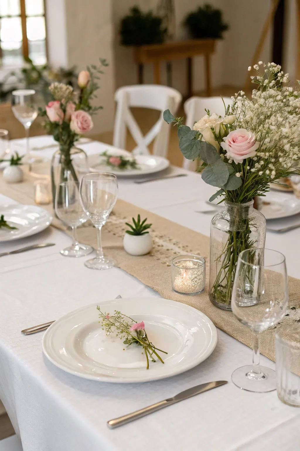 Simple, clean lines create an elegant and understated table setting.