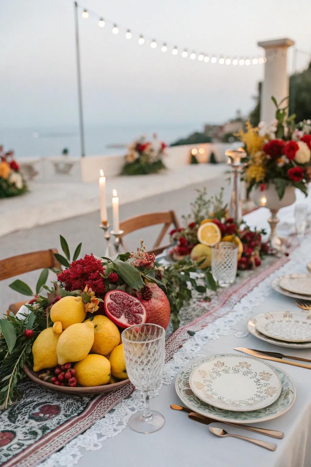 Fresh fruit adds vibrant color and freshness to the table.