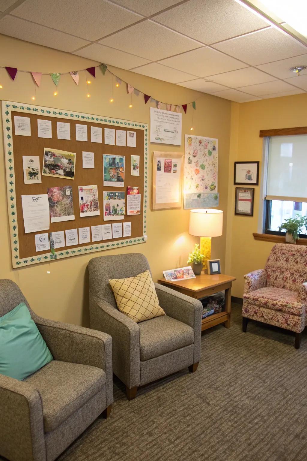 Interactive bulletin boards encourage connection among nursing mothers.