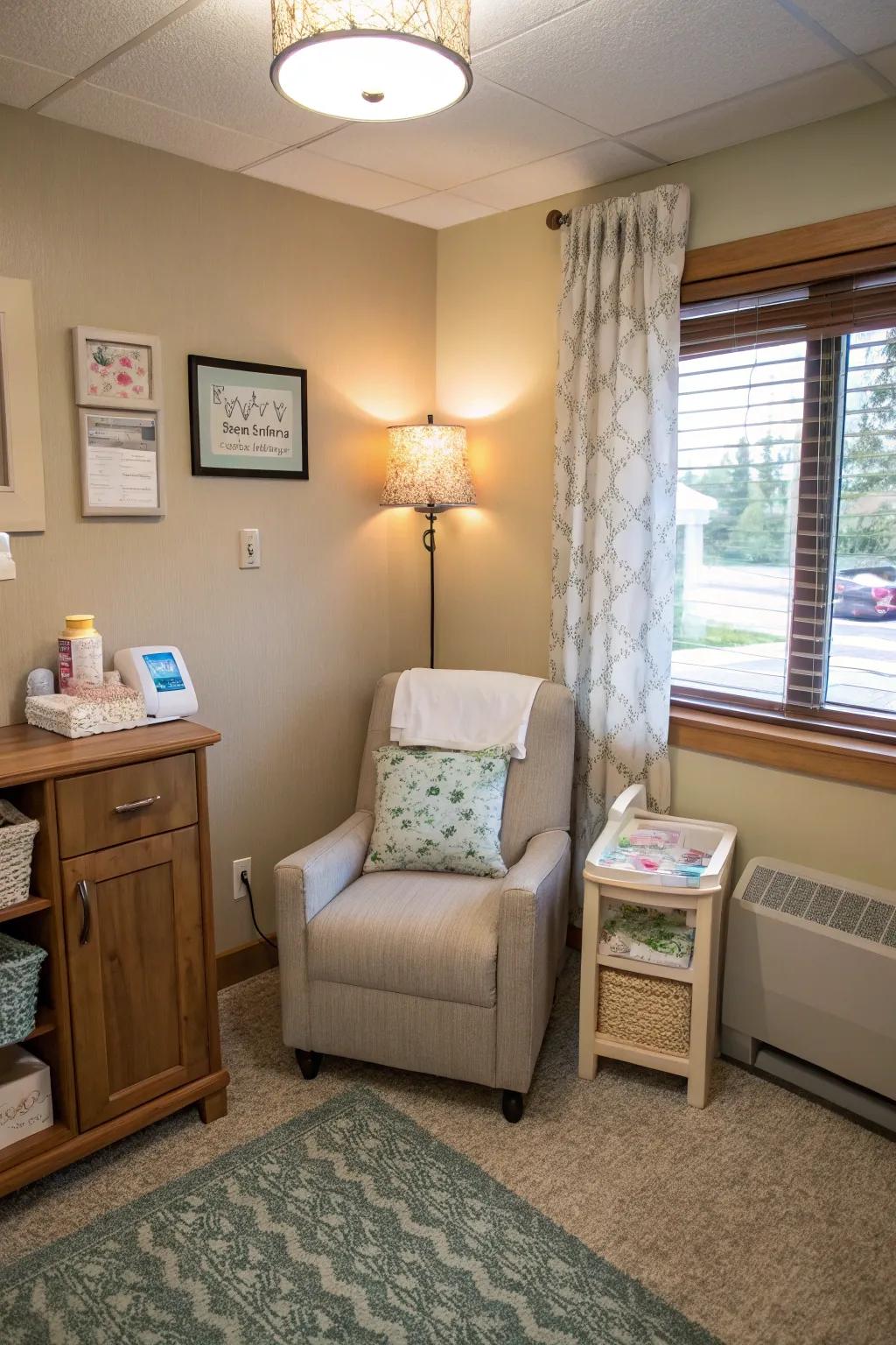 Thermostats help regulate temperature for a cozy nursing environment.