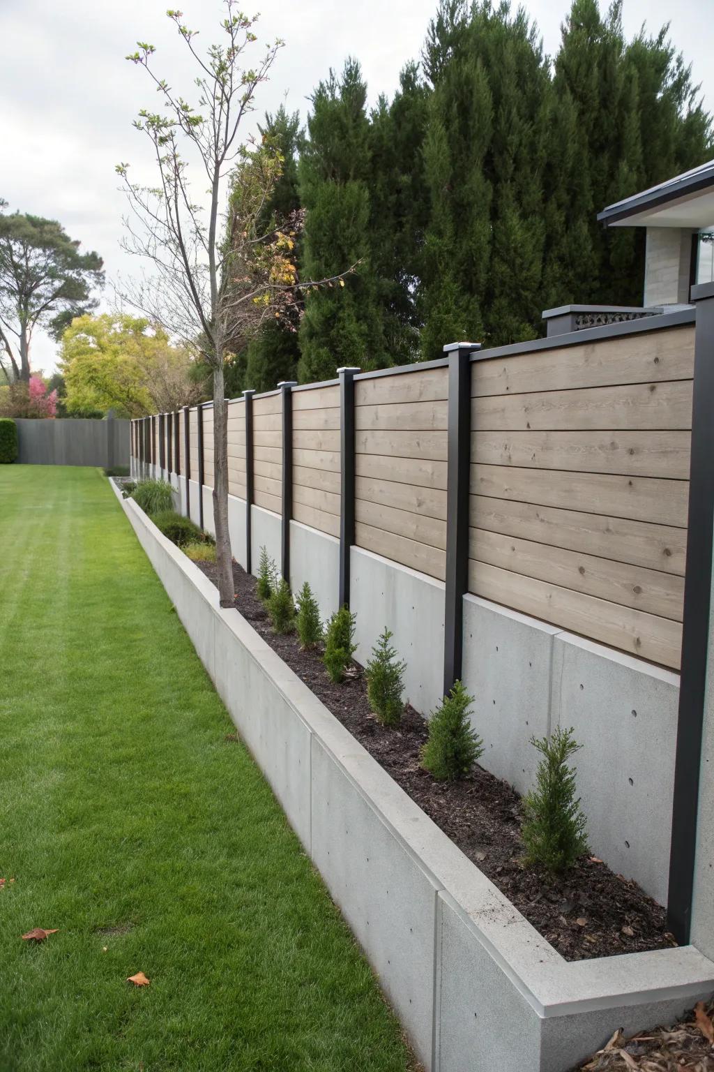 Concrete edging offers a bold, modern industrial look.
