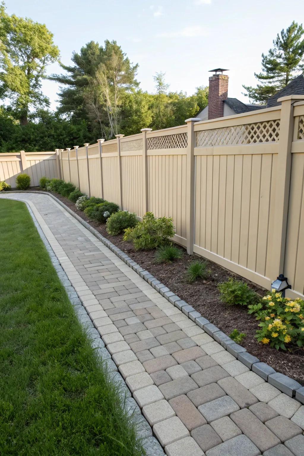 Paver edging creates a neat and refined finish.
