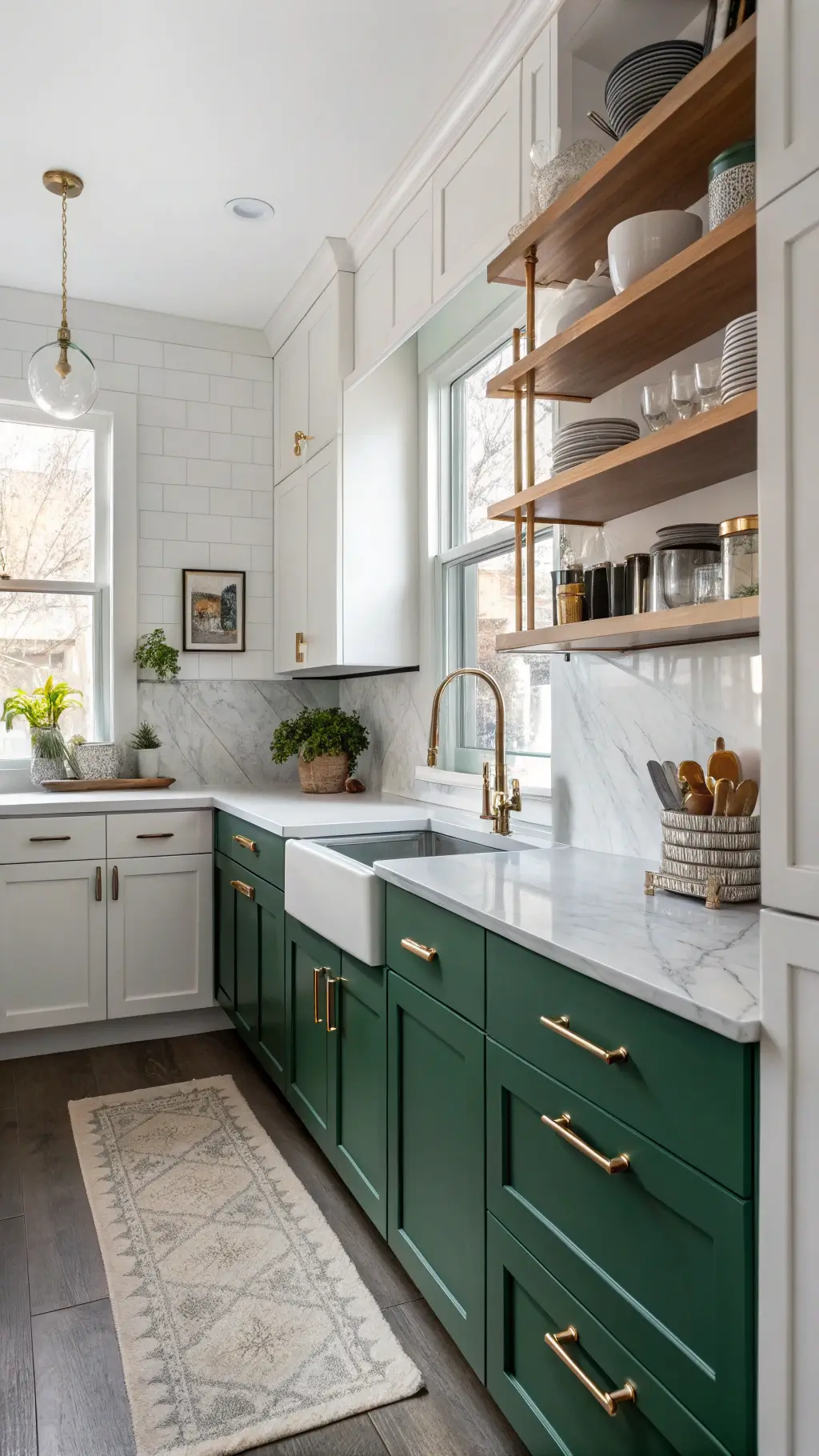 Kitchen design planning with two-tone cabinets