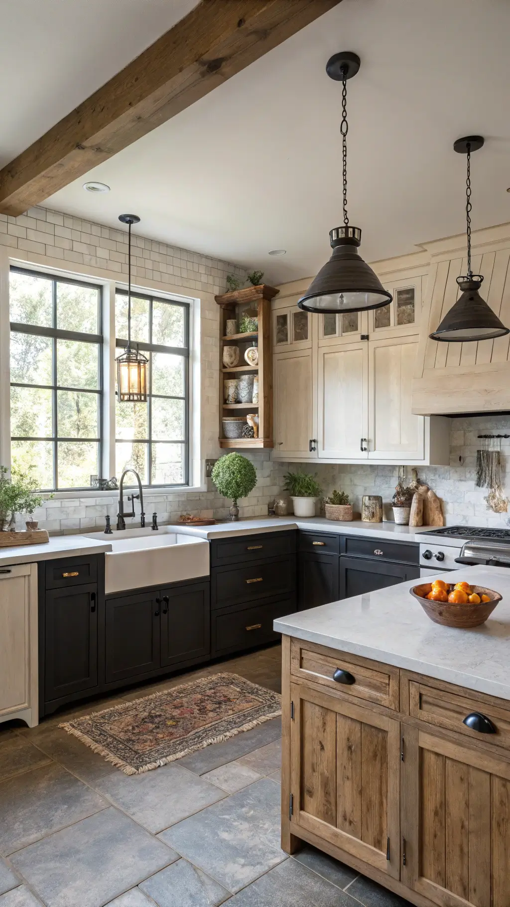 DIY two-tone kitchen cabinet makeover