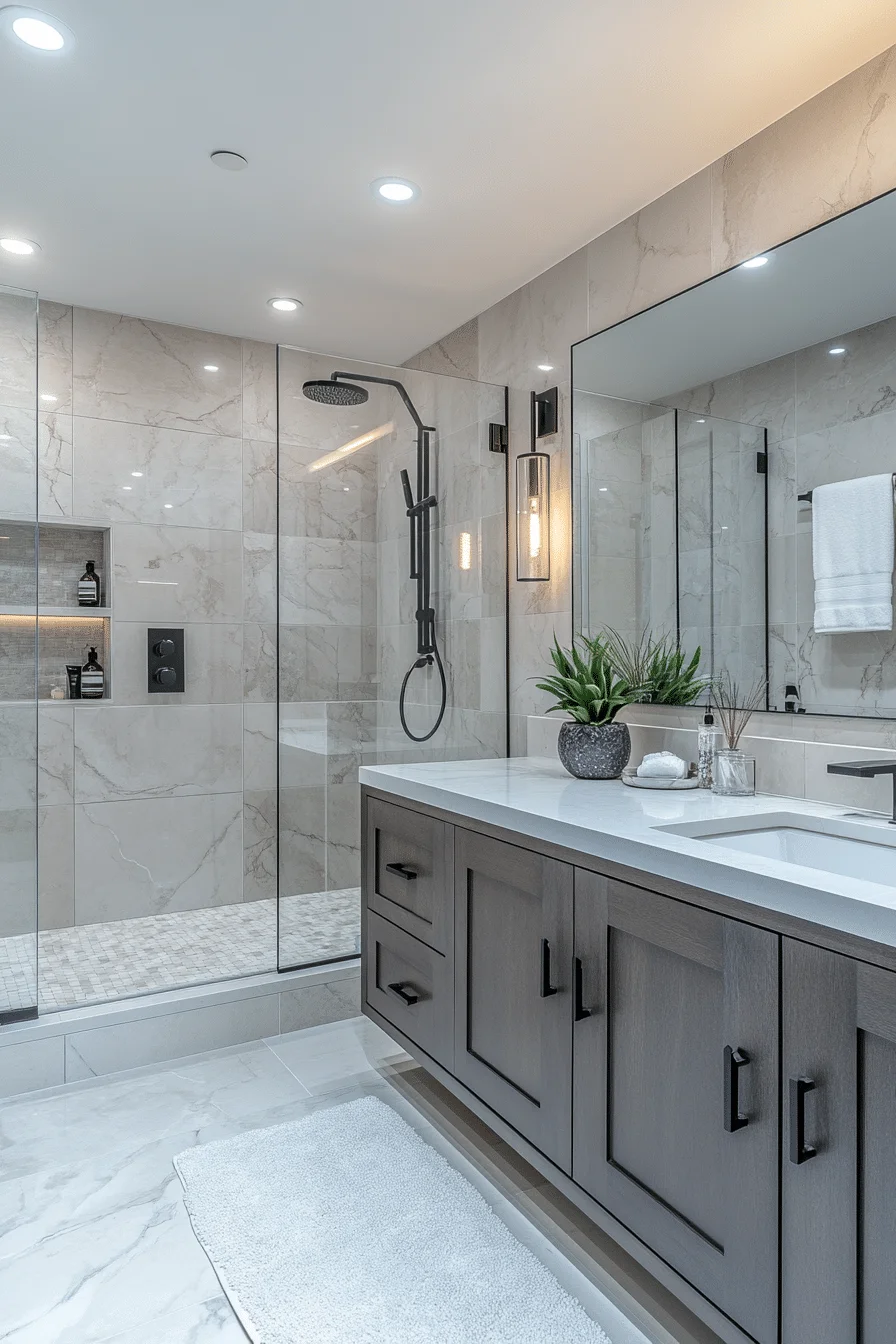 Sleek Large-Format Bathroom Tiles