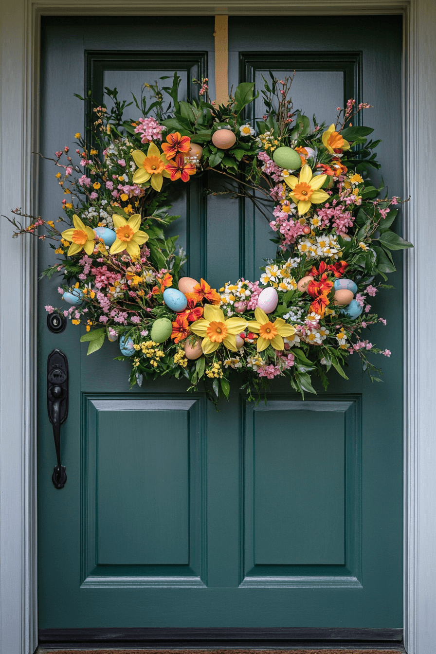 Bright Blossom Explosion Easter Wreath