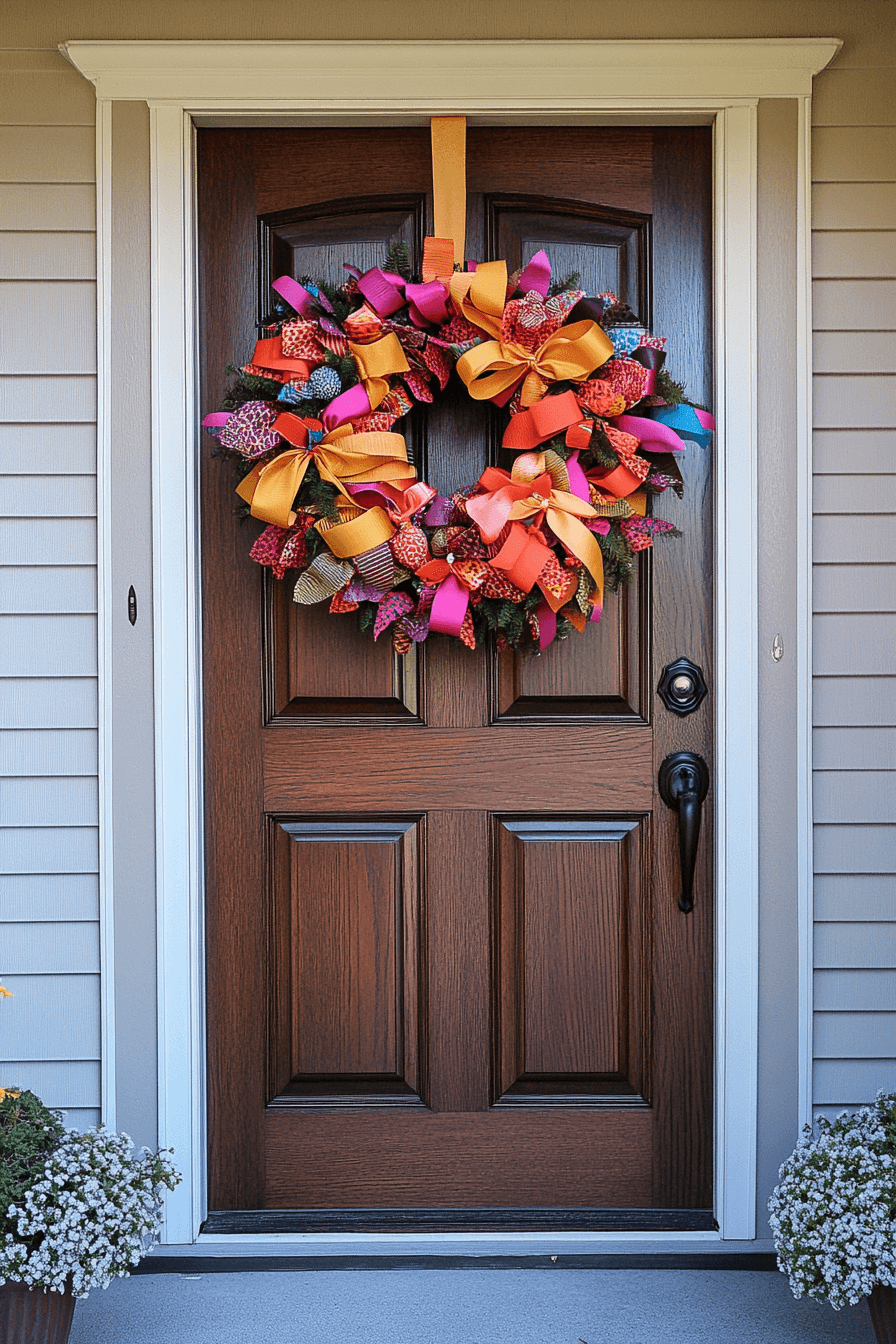 Vibrant Ribbon Twirl Easter Wreath