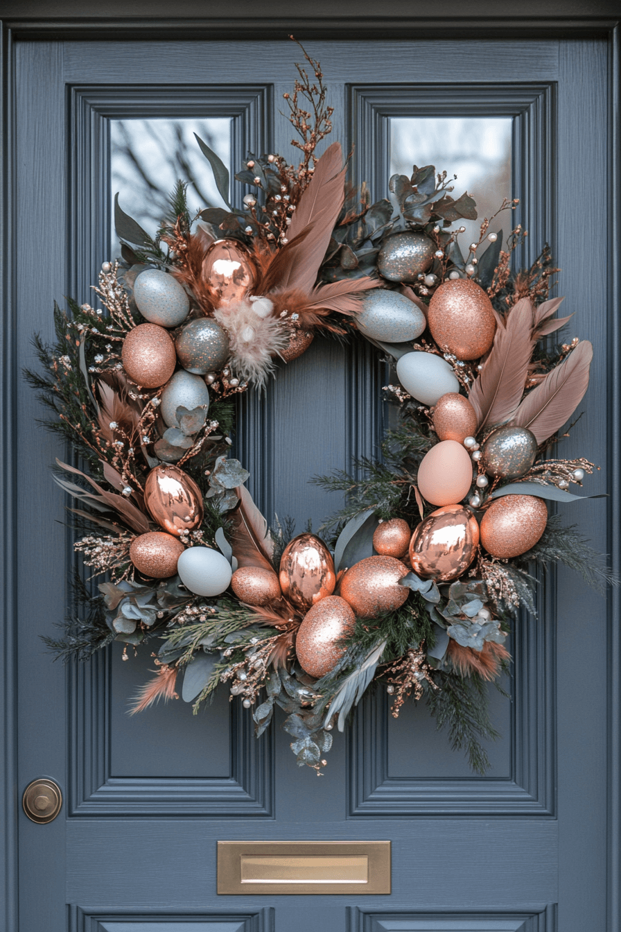 Feather and Egg Nest Easter Wreath