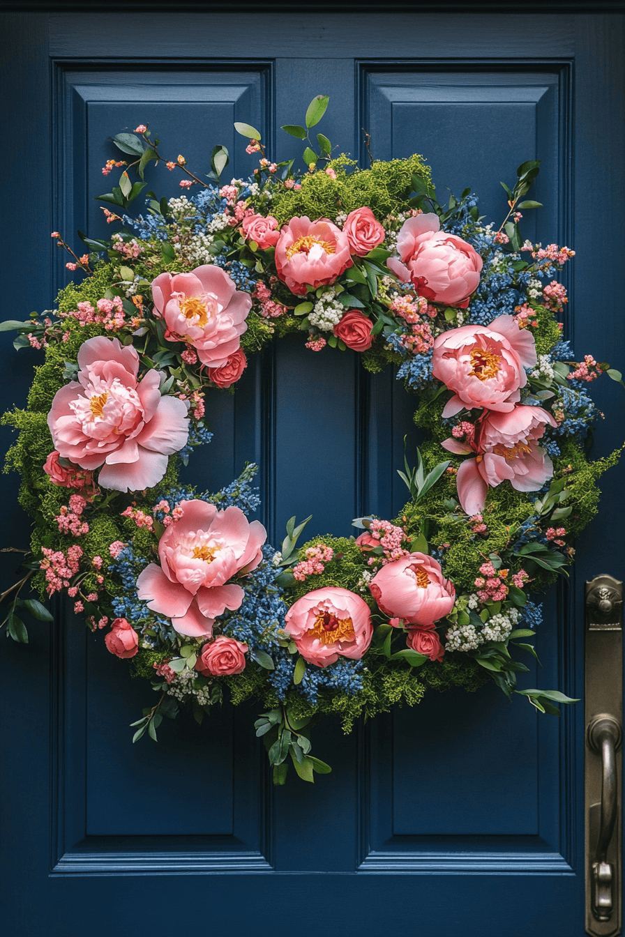 Peony and Moss Richness Easter Wreath