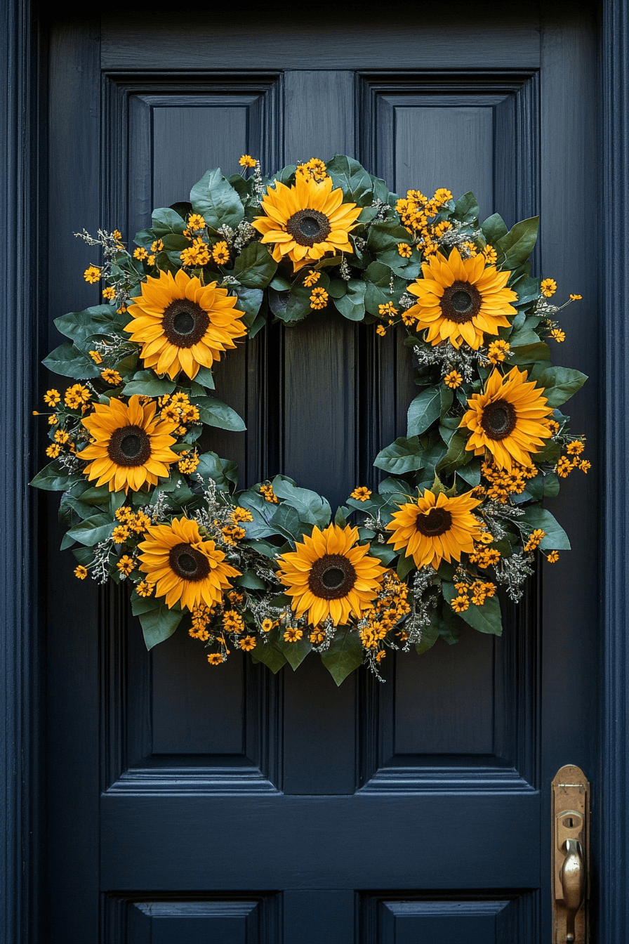 Bright Sunflower Easter Wreath