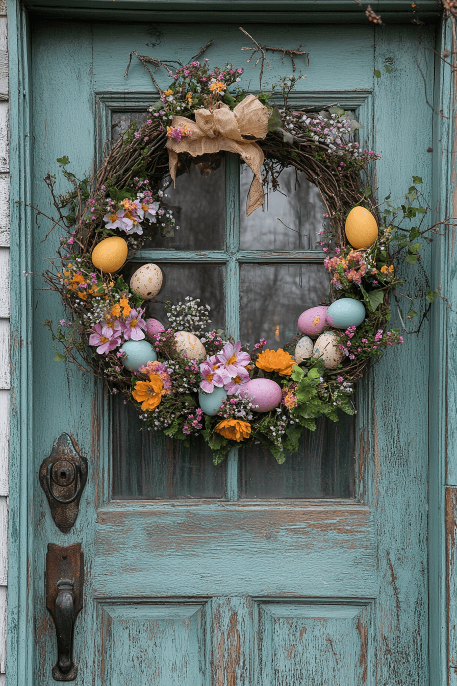 Upcycled Frame Easter Wreath