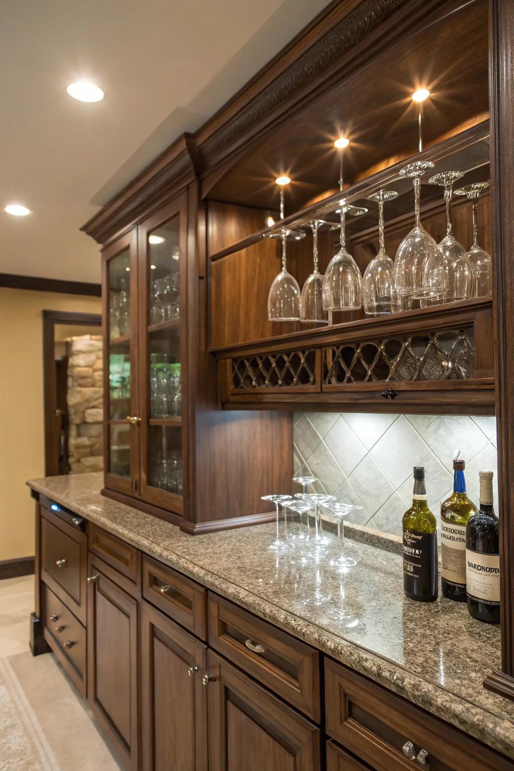 Keep your wine glasses organized stylishly.