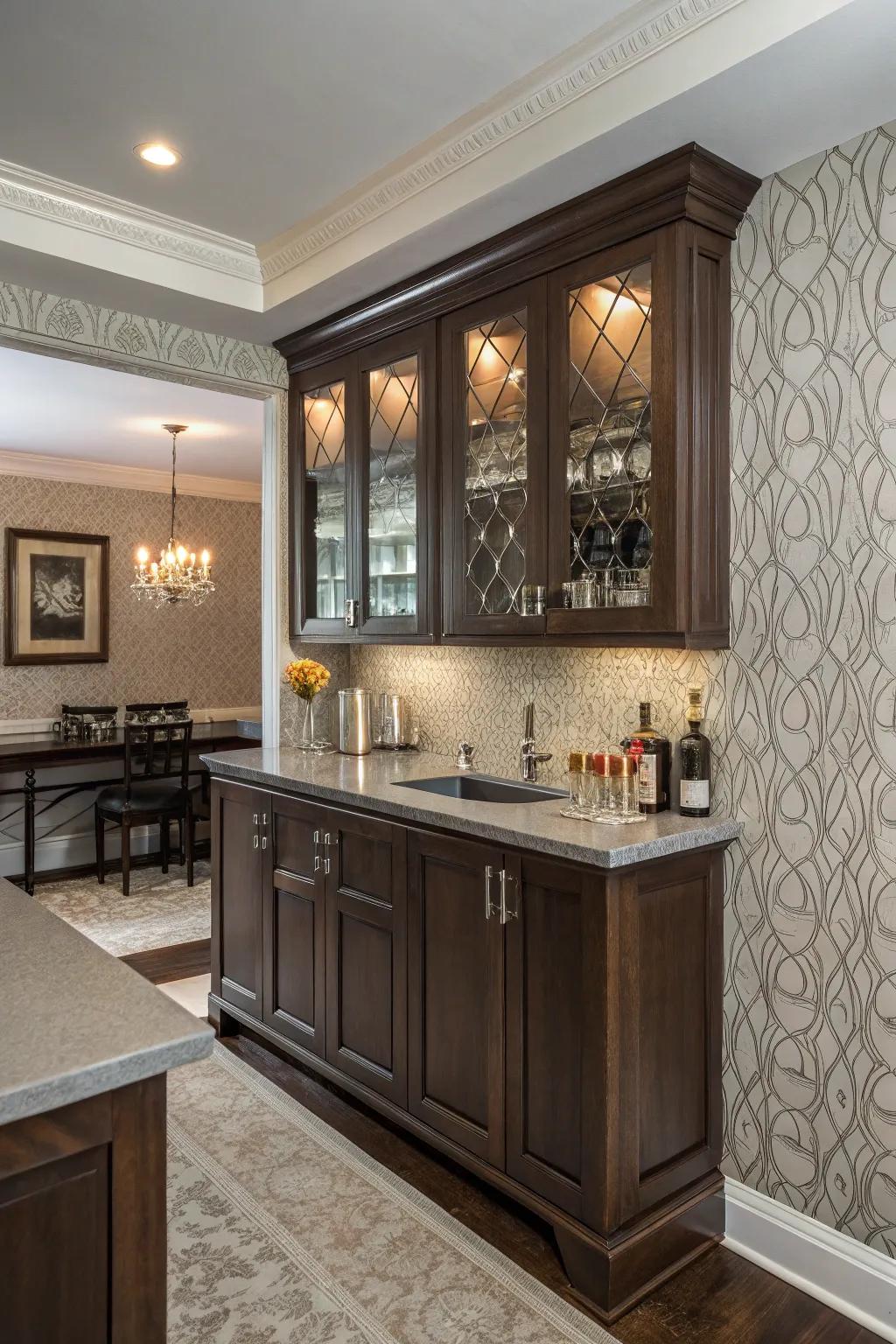 Elevate atmosphere with subtle wallpaper.