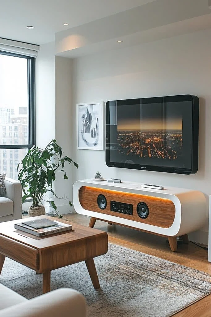 Tech-Integrated Compact Lounge