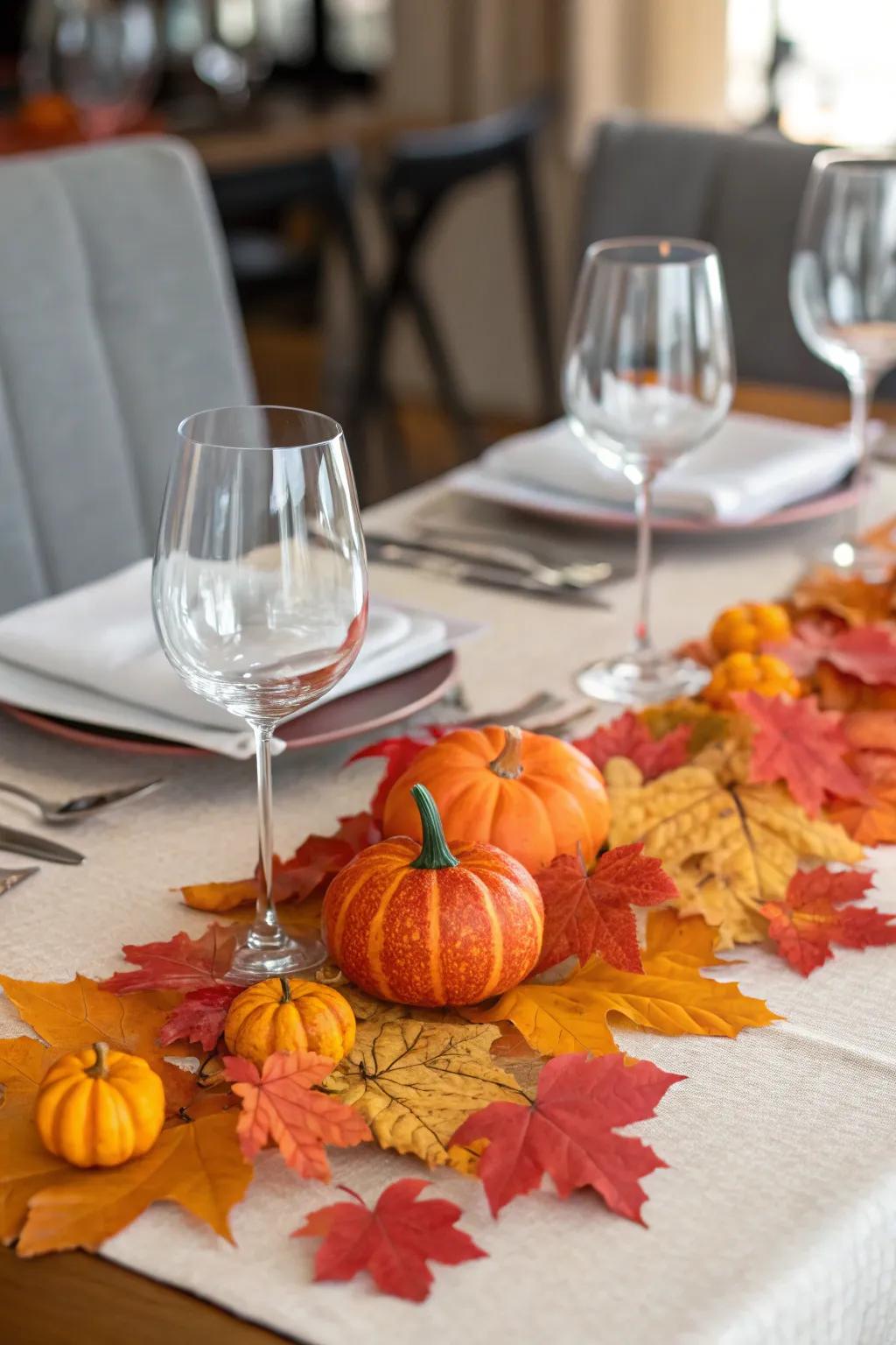 Seasonal décor bringing natural beauty to your table.