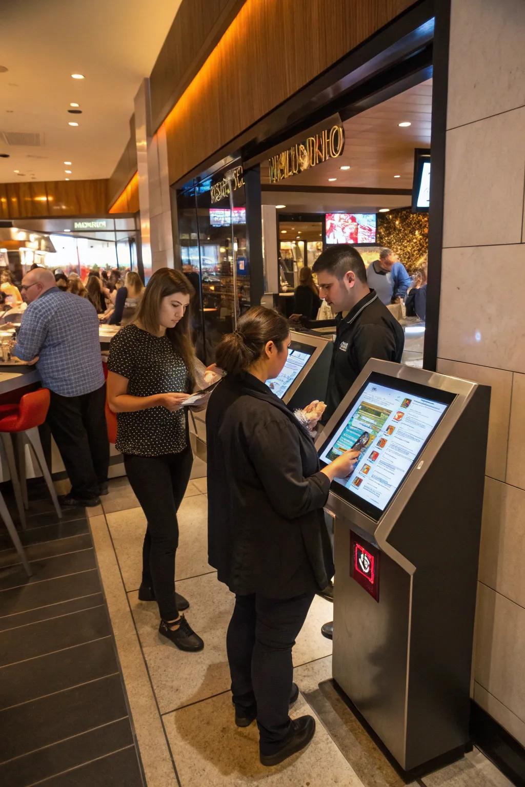 Interactive technology enhances guest check-in and engagement.