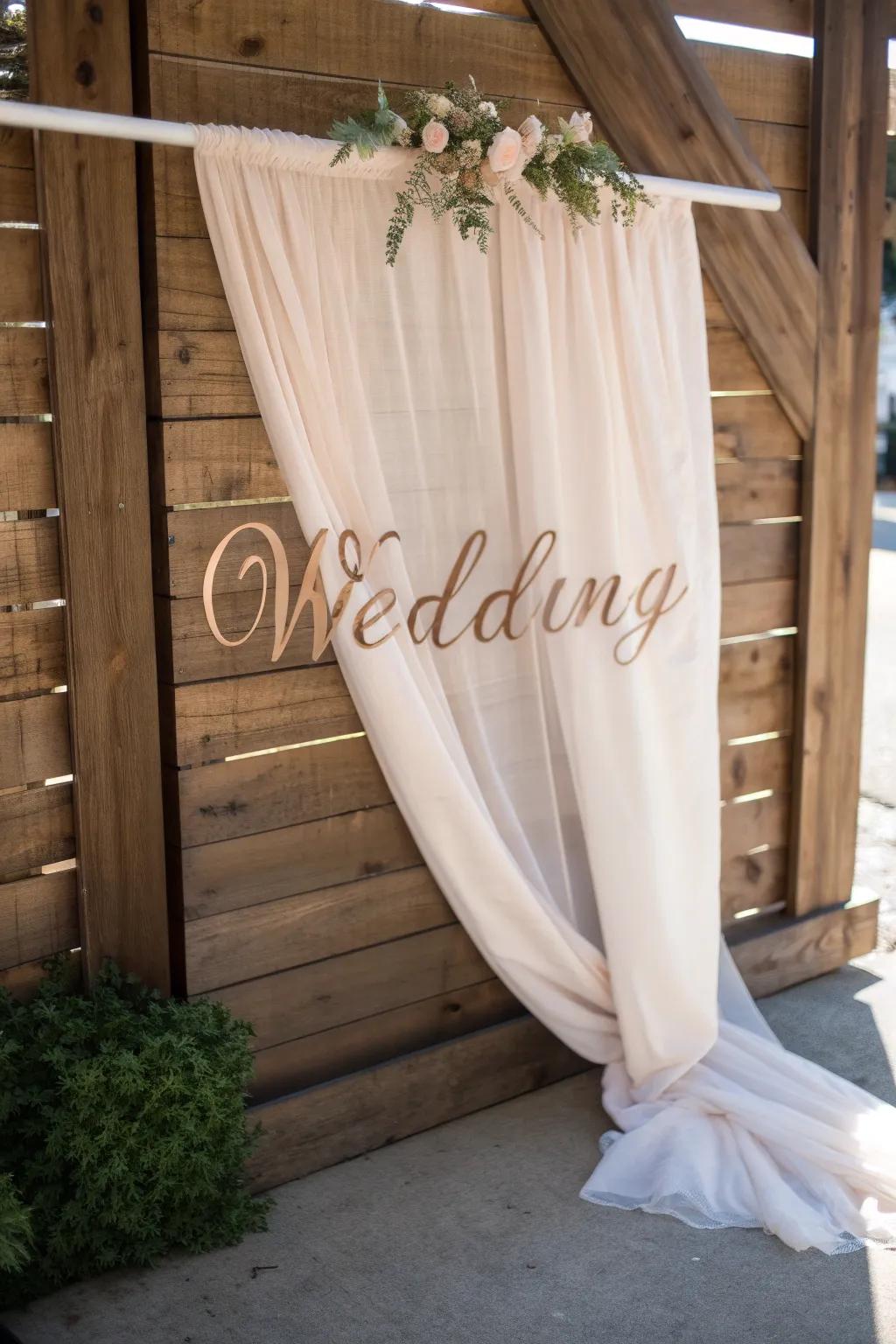 Fabric signage adding softness and elegance.
