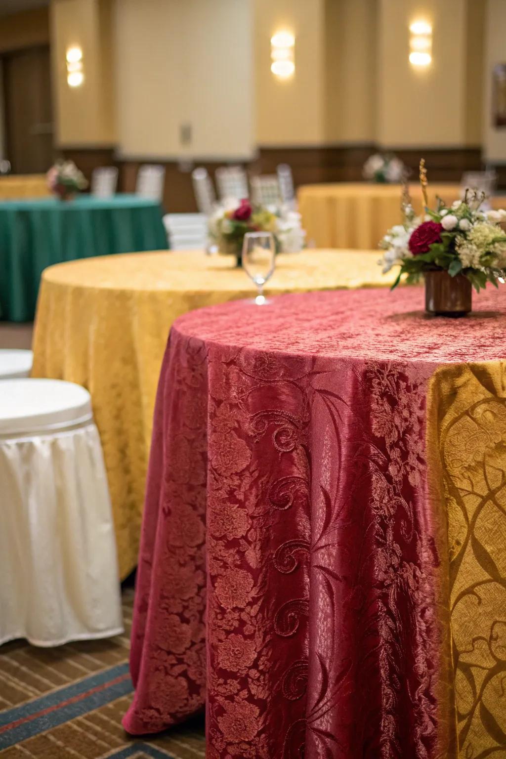 Textured linens add tactile richness.