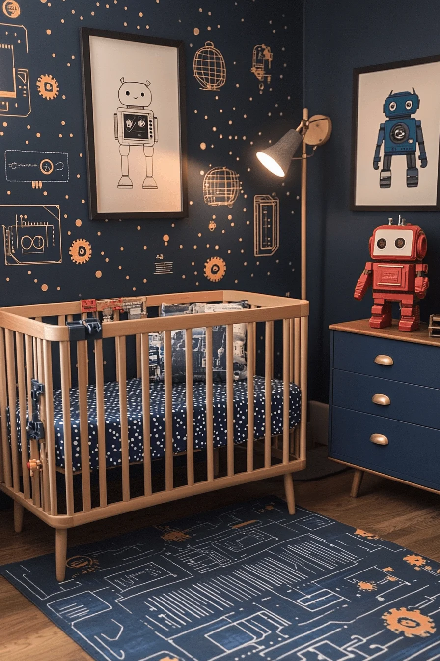 Robot themed nursery