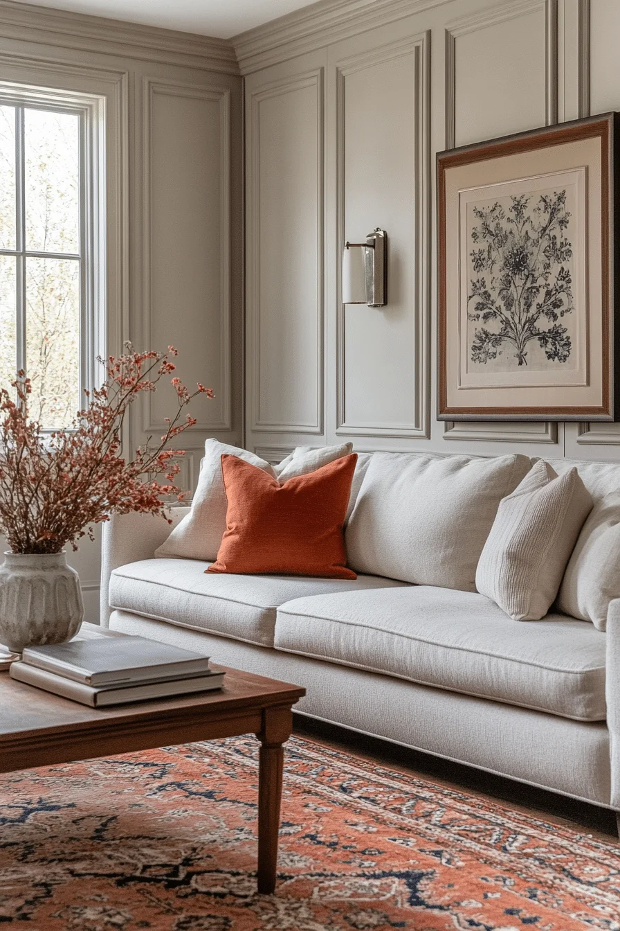 Symmetrical Furniture Arrangement in Living Room