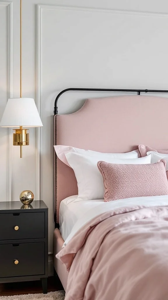 Glamorous Pink Upholstery and Black Trim