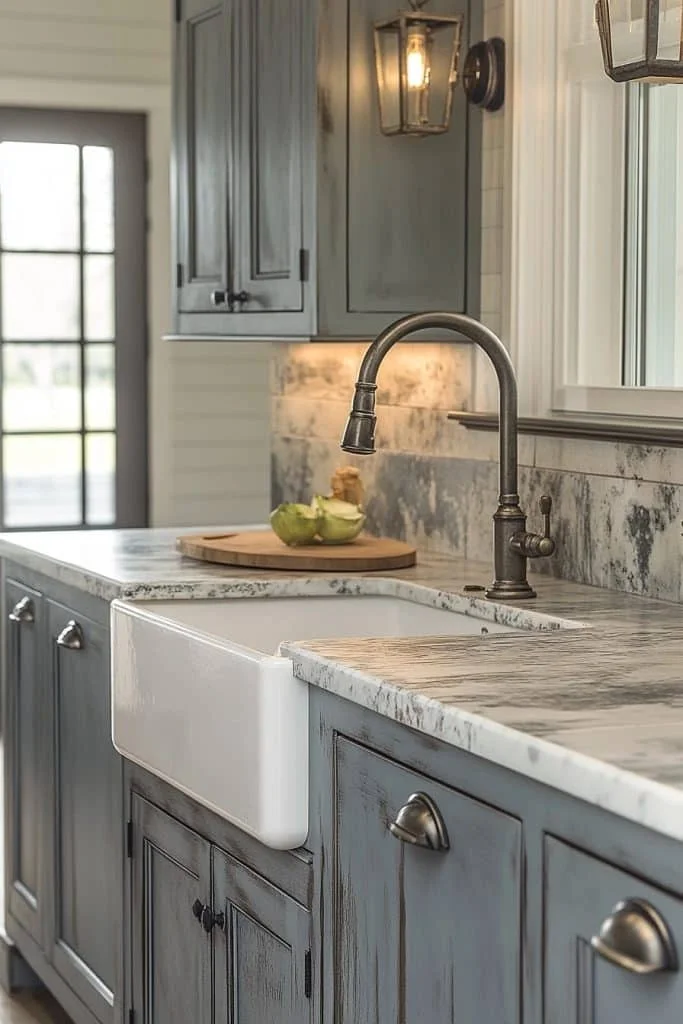 Distressed Cabinetry for Authentic Texture