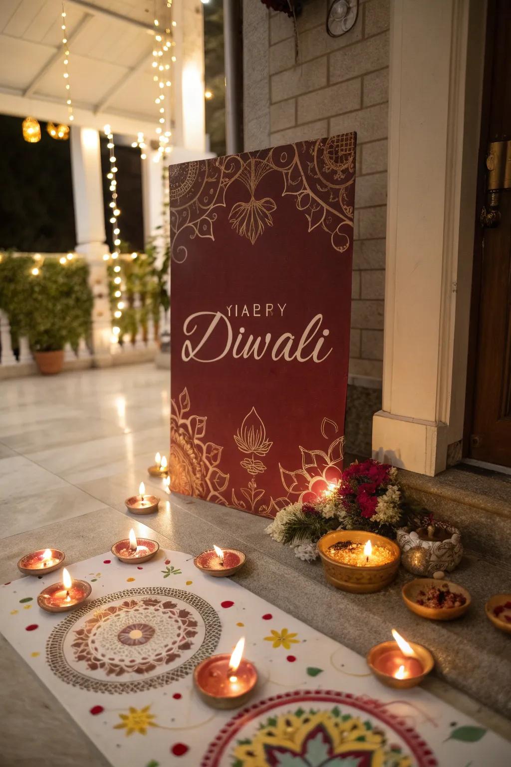 Custom Diwali poster featuring personalized messages.